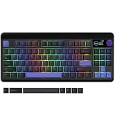 Womier Retro 75% Gaming Keyboard with OLED Display&Knob, M87 Pro Bluetooth 5.1/2.4GHz /USB-C Wire...
