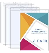 AKONEGE 6PCS Hard Sheet Protectors 8.5" x 11" Waterproof Resealable Zip Paper Page Protectors Cle...