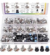 Taiss 100PCS Potentiometer Kit,WH148 B1K 5K 10K 20K 50K 100K 250K 500K 1M ohm potentiometers,Pote...