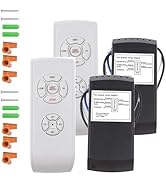 LPHUMEX 2 Pack Universal Ceiling Fan Remote Control Kits, 3-in-1 Fan Speed, Timing and Light Wire...