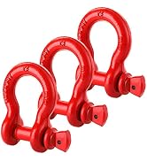 Bekith 3 Pack Shackles 3/4" D Ring Shackle Rugged Unbreakable 28.5 Ton (57,000 Lbs) Maximum Break...