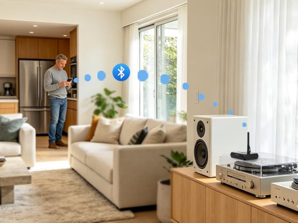 Bluetooth receiver Up to 33 ft