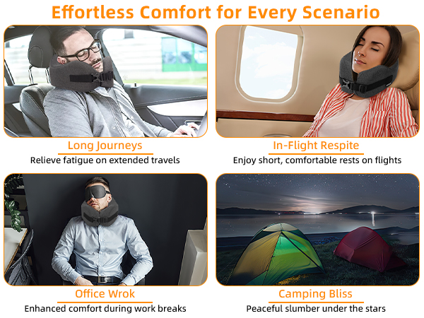 Neck Pillow Airplane Travel Set Pure Memory Foam Travel Neck Plane for Long Flights Essentials