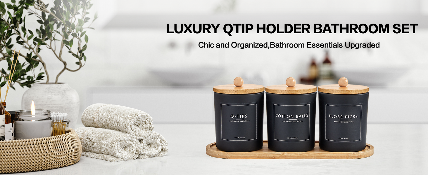 qtip holder bathroom set