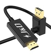 J&D 4K Angled DisplayPort to HDMI Cable, 4K@60HZ 2K@120HZ DP to HDMI Cable Unidirectional Display...