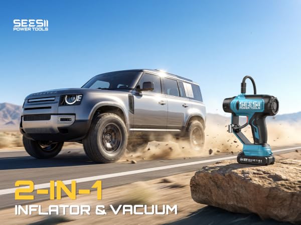 SEESII Cordless Tire Inflator Portable Air Compressor