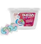 Ikeda Essoil Laundry Detergent Pods, 3-in-1 Laundry Pods Attacks Stains, Fabric Softener, Scent B...