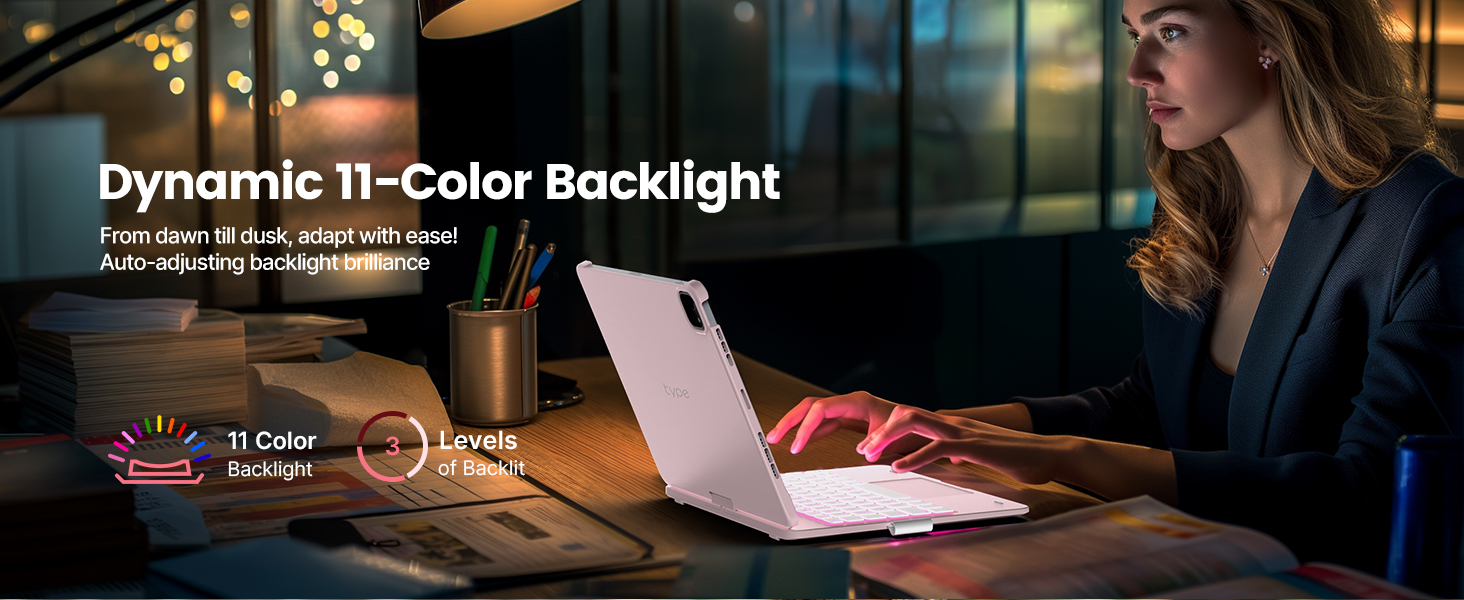 11-Color Backlight keyboard for ipad pro 11