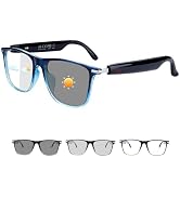 GenXenon Bluetooth Smart Glasses for Men & Women, Blue Light Blocking & Photochromic Glasses with...