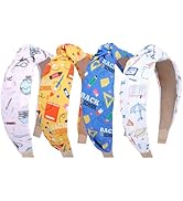 BAHABY Teacher Headbands for Women 4 PCS Knotted Wide Headbands Teacher Appreciation Gifts Back t...