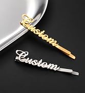 KKJOY Personalized Name Hair Clip Stainless Steel Customize Letter Nameplate Hair Pin Barrette Ha...