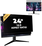 Yamaya 2Pcs Laptop Privacy Screen 24 Inch, Removable 16:9 Aspect Filter Screen Protector for 24 I...