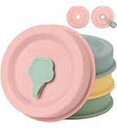 ORIGINAL CREATOR - FlipFit Silicone Mason Jar Lids with Straw Hole - Dual-Fit Regular Mouth & Wi...