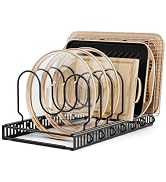 MUDEELA Pot Lids Organizer Rack for Cabinet and Countertop, Pot and Pan Lid Organizer Holder with...