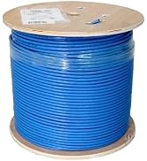 Vertical Cable Cat6A 10G, UTP, 23AWG, Solid Bare Copper, PVC, 1000ft Bulk Ethernet Cable, Blue