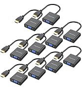 HDMI to VGA Adapter 10Pack, HDMI to VGA (Male to Female) 1080P Converter for Computer, Desktop, L...