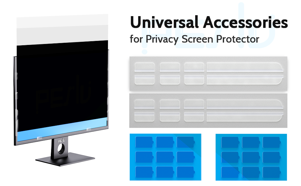 privacy screen adhesive strips and slide mount tabs