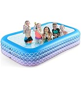 Sunrio 2025 Upgrade Inflatable Pool for Kids and Adults-120"*72"*22" Full-Sized Inflatable Swimmi...