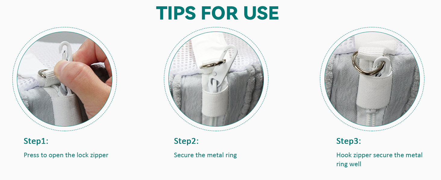 shoe washing bag with hook zipper design