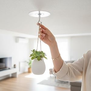 Adhesive Ceiling Hooks with Safety Clasp