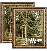 Splinterix 11x14 Gold Picture Frame, 2 Pack Ornate Vintage Picture Frames for Wall or Tabletop Di...