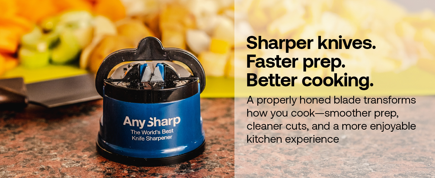 AnySharp EDITIONS Hands Free Knife Sharpener Easy to Use Sharpening Tool