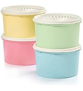 Tupperware Heritage Collection 8 Piece Food Storage Canister Set in Vintage Colors - Dishwasher S...