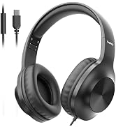yoygerty 2025 Upgraded USB Type C Wired Headphones, Over-Ear Headphones with Microphone and Volum...