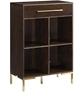 Crosley Furniture Juno Cube Bookcase and Record Player Stand with Storage for Vinyl Records, Dark...