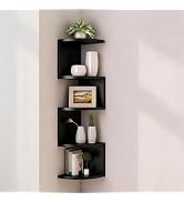 FRAWENLECO Corner Shelf Wall Mount, 5-Tier Floating Corner Bookshelf with Screw Mounting, Space-S...
