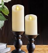 Luminara Flameless LED Battery Operated Ivory Pillar Candle, Flickering Realistic Moving Flame, 3...