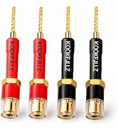 KOOKFJLLZ 4mm Banana Plugs Speaker Wire Adapters 4 Pack - Pin to Female Banana Jack Gold Plated C...