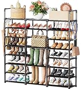 Mavivegue Metal Shoe Rack Organizer,8 Tiers Tall Shoe Shelf Storage,40-45 Pairs Vertical Large Bo...