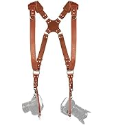 C Coiro Camera Accessories Dual Harness Two Cameras Shoulder Leather Strap Multi Gear Double Came...