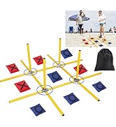 Giant Tic Tac Toe Game,4ft x 4ft Bean Bag & Ring Toss Across Game|Backyard Outdoor Indoor Games L...