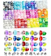 231PCS FIVEIZERO European Large Hole Beads for Jewelry Making – 12 Colors Glass Big Hole Spacer B...