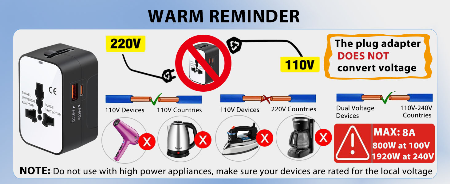 use with low power appliances support dual voltage can not convert voltage