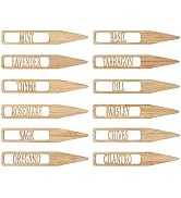 12 Pcs 6" x 1" Garden Herb Plant Labels,Bamboo Plant Tags,Elegant Bamboo Herb Signs for Plants