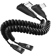 Coiled USB C Extension Cable Right Angle 1ft 2Pack, 20Gbps USBC 3.2 Male to USB C Female Cable Sh...