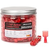 HKS 200PCS/100 Pairs T-TAP Wire Connector Quick Splice Disconnect Red AWG 22-18 - Self-Stripping ...
