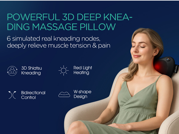 6 simulated real kneading nodes, deeply relieve muscle tension & pain