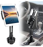 Macally Cup Holder Tablet Mount - Heavy Duty iPad Cup Holder Car Mount Stand or Tablet Holder for...