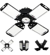 150W LED Garage Light, 15000 Lumen Garage LED Ceiling Lights with 4+1 Adjustable Panels, E26/E27 ...