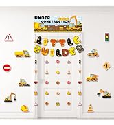 HonuGoGo Construction Party Decorations, 20PCS Under Construction Banner Kit with Hanging Signs, ...