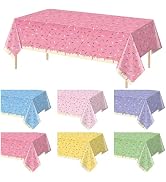Hallswl 6 Pack Ice Cream Party Decorations Tablecloths,Disposable Plastic Rectangle Table Covers ...