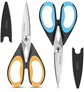Kitchen Scissors, iBayam 2-Pack Kitchen Shears, 9 Inch Heavy Duty Dishwasher Safe Food Scissors, ...