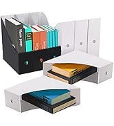 HAKACC 7 PCS Kraft Magazine File Holder, Desk Storage Organizer Magazine Storage with Blank Label...
