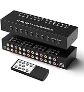 RuiPuo 8Port AV to HDMI Converter RCA/Composite/CVBS to HDMI Adapter Support 16:9/4:3 Switch for ...