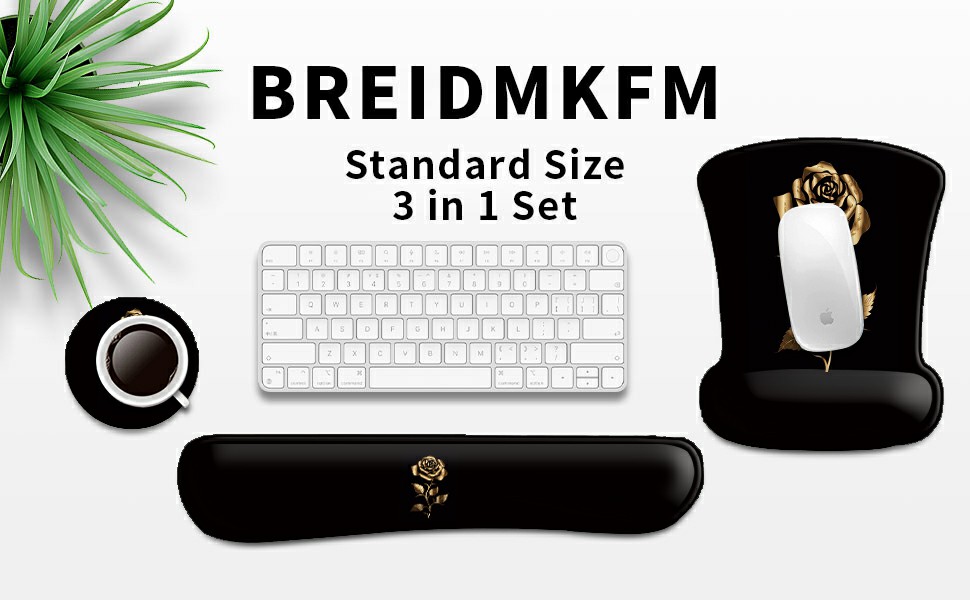 Mouse Pad and Keyboard Wrist Rest Support Pad Set