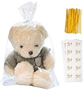 Cherodada 12"x 16", 100Pcs Bottom Gusset Bags, with Twist Ties and Thank You Sticker for Gift Wra...